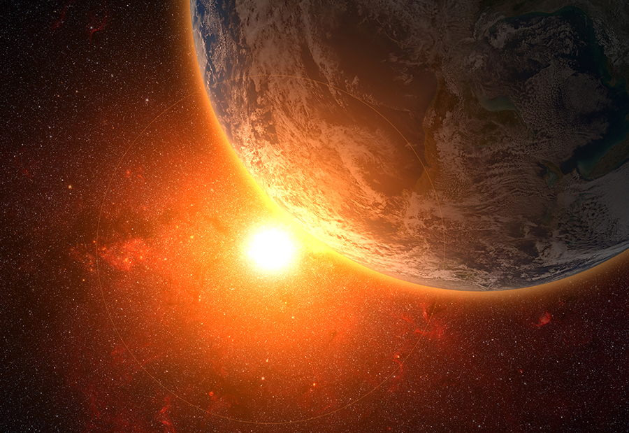 image of sun and earth